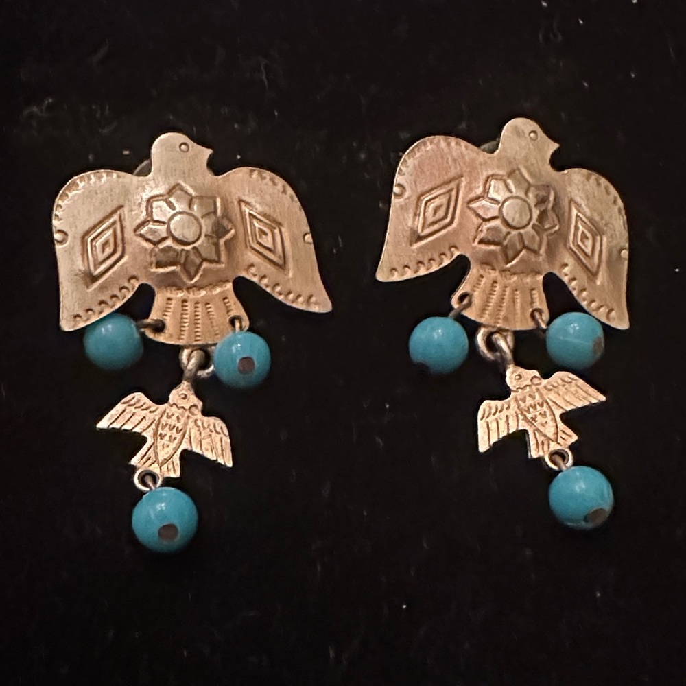 Vintage Don-Lin Thunderbird Dangle Earrings